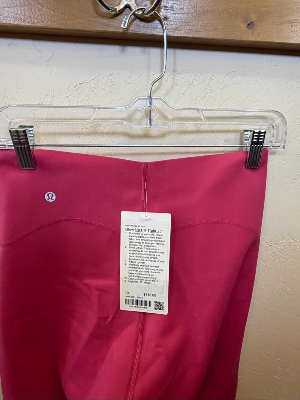 Lululemon Glow Up HR Tight 25” Raspberry Pink Size 10 NWT